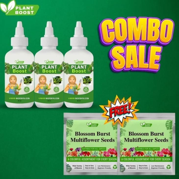 COMBO DEAL PLANT BOOST 3 WITH FLOWER SEEDS PACK OF 2