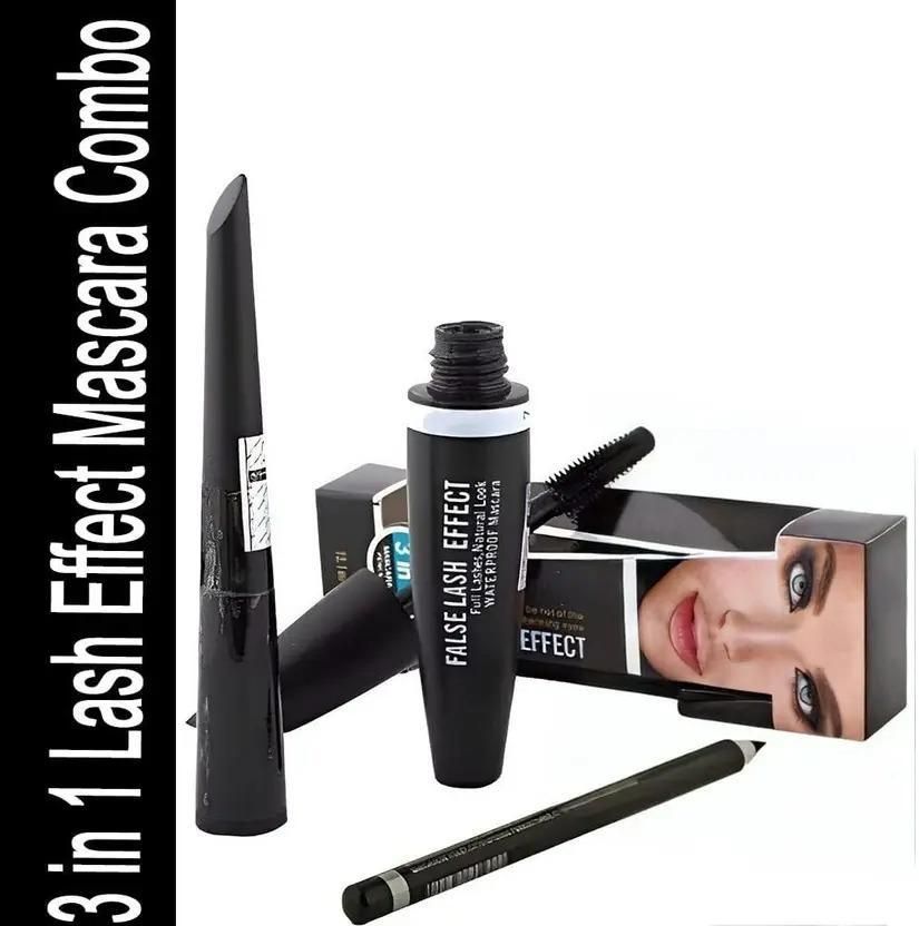Waterproof Long Lasting 3 in 1 Mascara Eye Liner